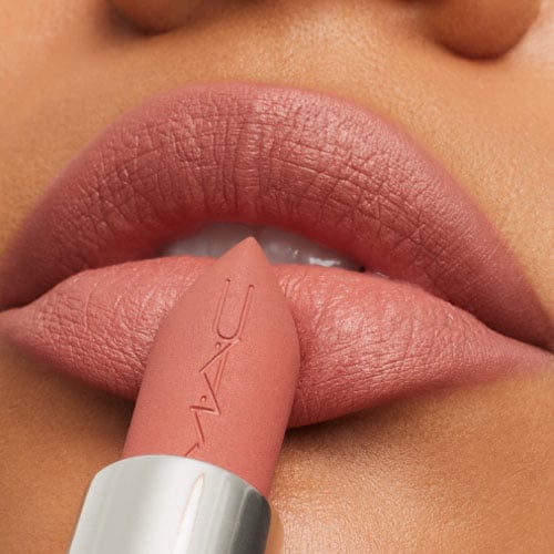 Neutral lipstick colour on lips