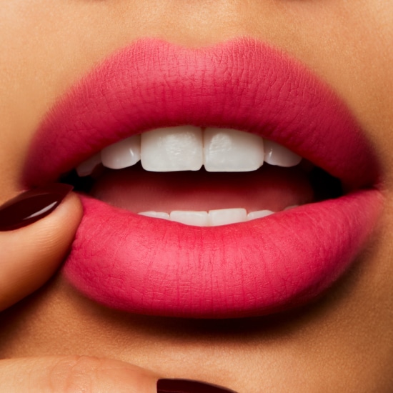 Pink lipstick colour on lips